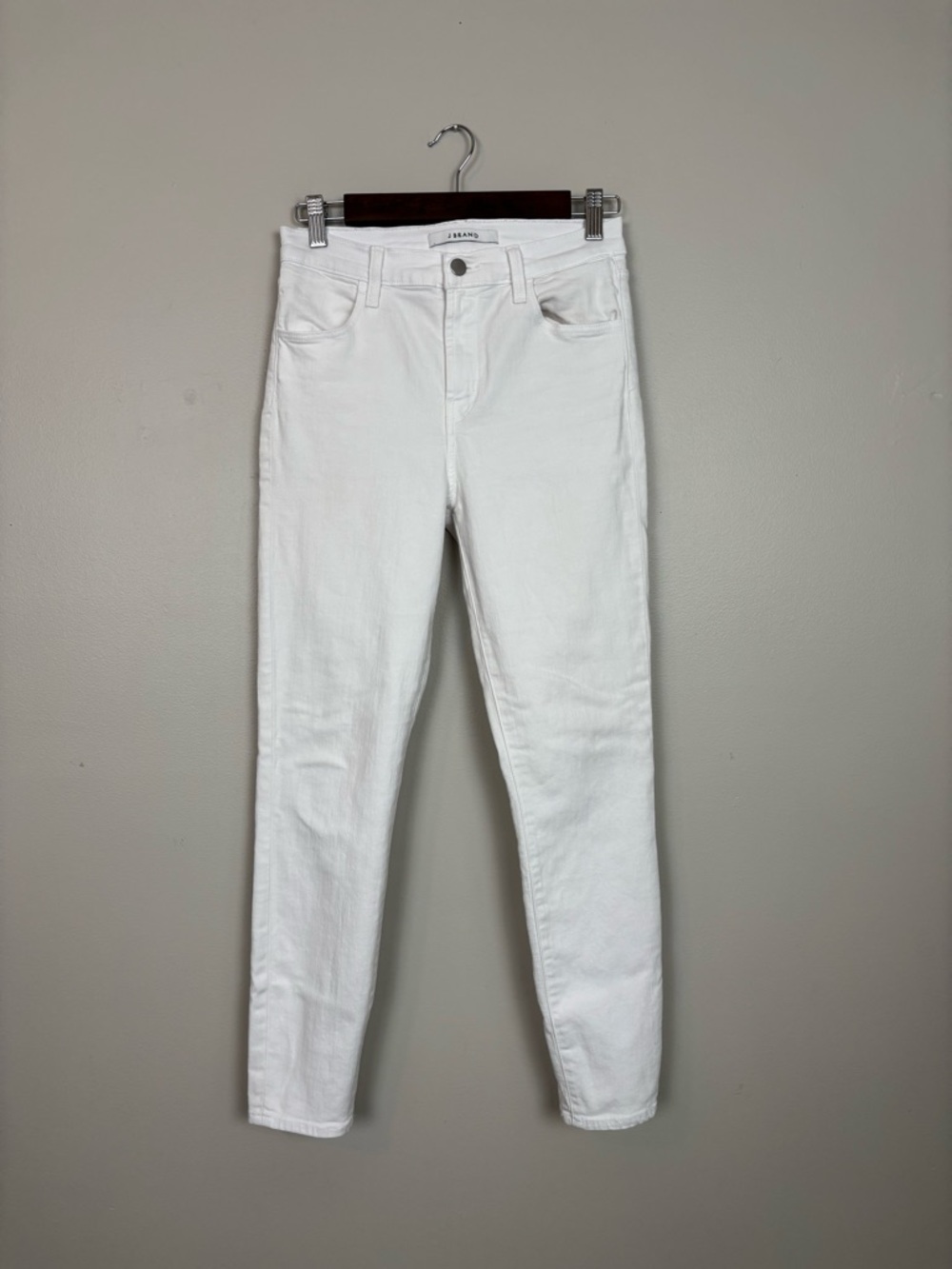 J Brand Jeans Women 27 White Alana High Rise Cropped Skinny Ankle Stretch Denim